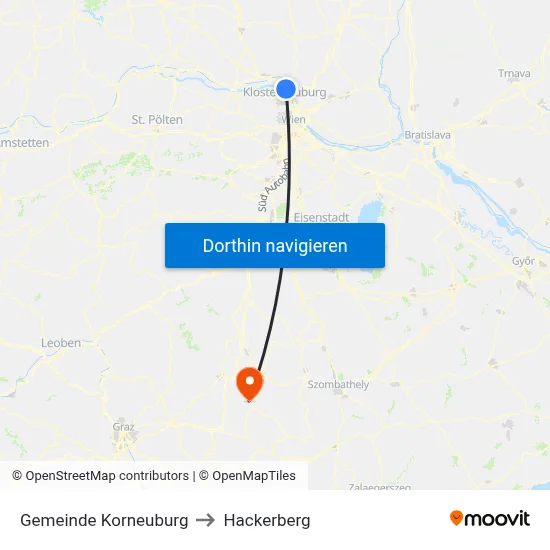 Gemeinde Korneuburg to Hackerberg map
