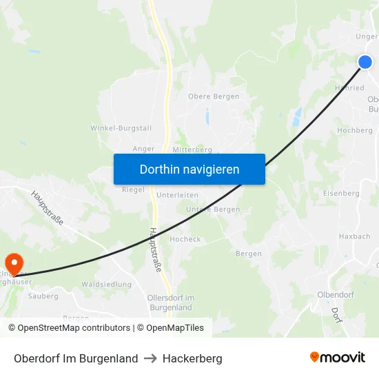 Oberdorf Im Burgenland to Hackerberg map