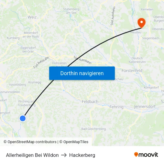 Allerheiligen Bei Wildon to Hackerberg map