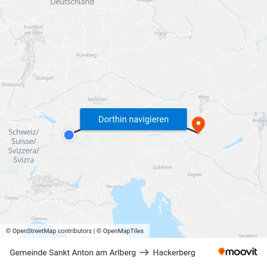 Gemeinde Sankt Anton am Arlberg to Hackerberg map