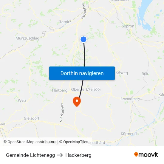 Gemeinde Lichtenegg to Hackerberg map