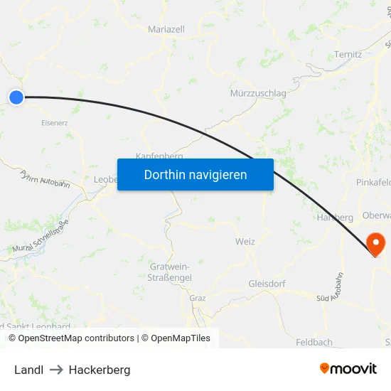 Landl to Hackerberg map