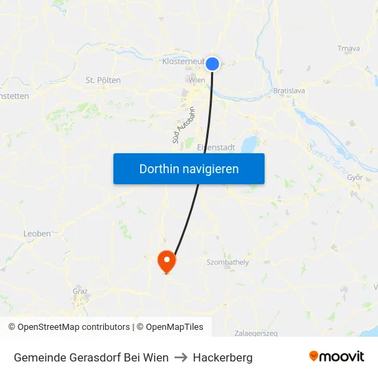 Gemeinde Gerasdorf Bei Wien to Hackerberg map