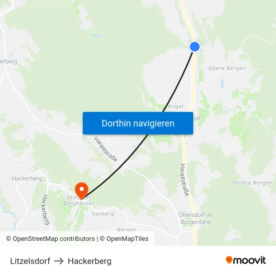 Litzelsdorf to Hackerberg map