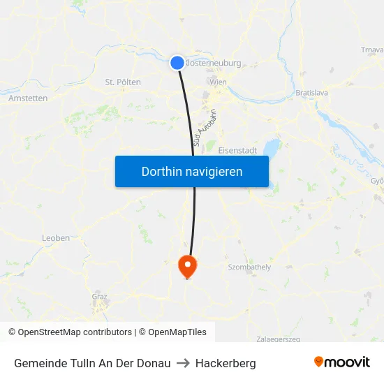 Gemeinde Tulln An Der Donau to Hackerberg map
