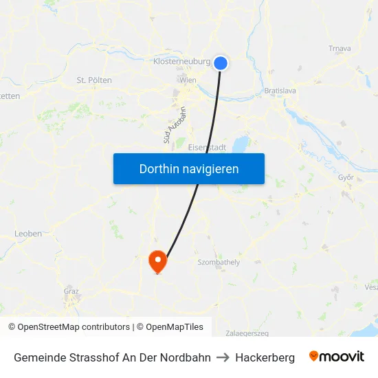 Gemeinde Strasshof An Der Nordbahn to Hackerberg map