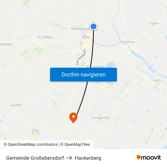 Gemeinde Großebersdorf to Hackerberg map