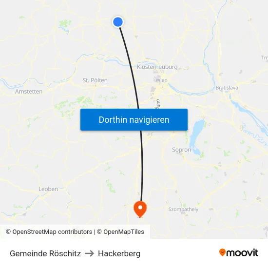 Gemeinde Röschitz to Hackerberg map