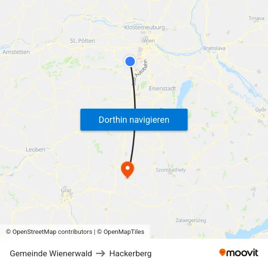 Gemeinde Wienerwald to Hackerberg map