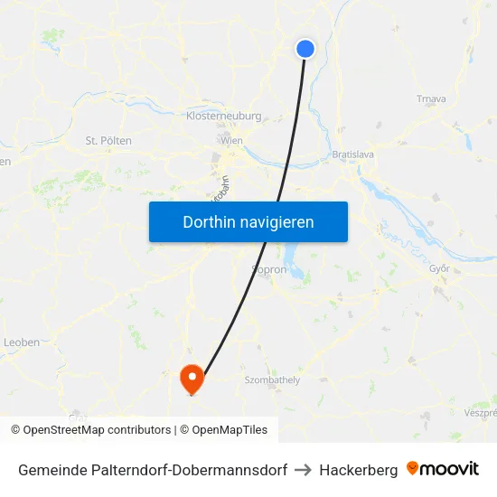 Gemeinde Palterndorf-Dobermannsdorf to Hackerberg map