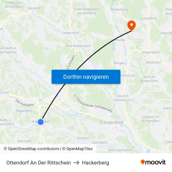 Ottendorf An Der Rittschein to Hackerberg map