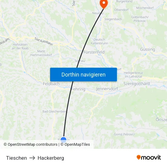Tieschen to Hackerberg map