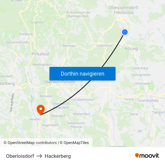Oberloisdorf to Hackerberg map