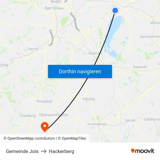 Gemeinde Jois to Hackerberg map