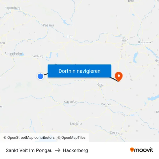 Sankt Veit Im Pongau to Hackerberg map