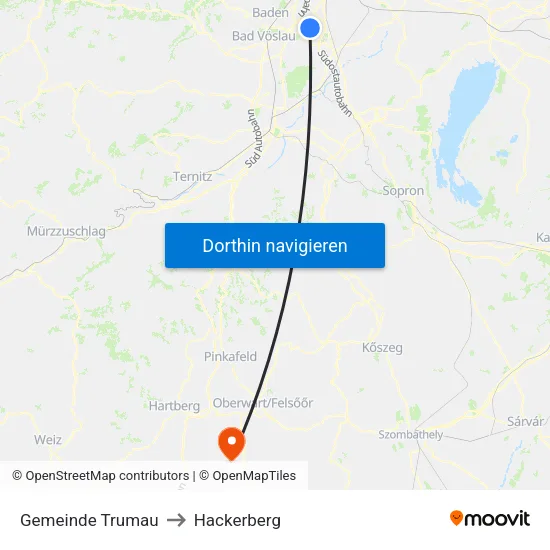 Gemeinde Trumau to Hackerberg map