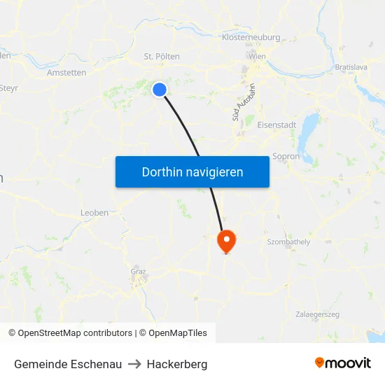 Gemeinde Eschenau to Hackerberg map