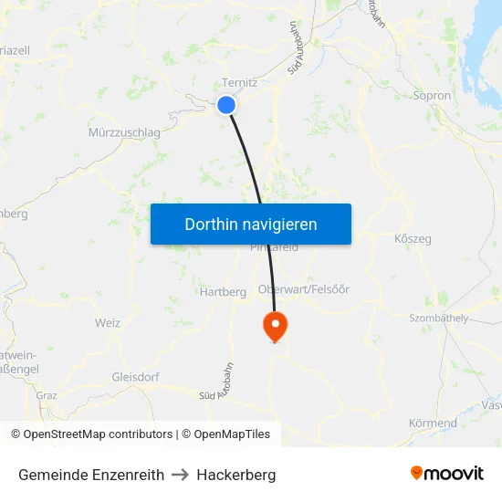 Gemeinde Enzenreith to Hackerberg map