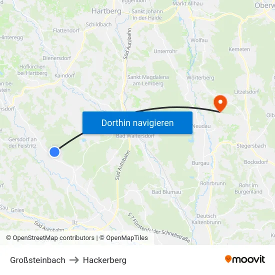 Großsteinbach to Hackerberg map