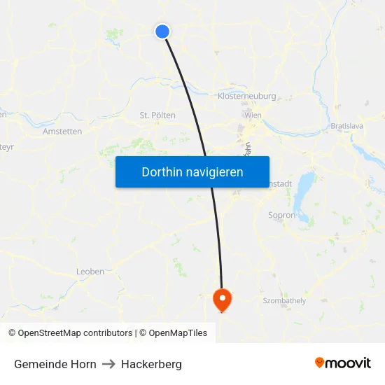 Gemeinde Horn to Hackerberg map