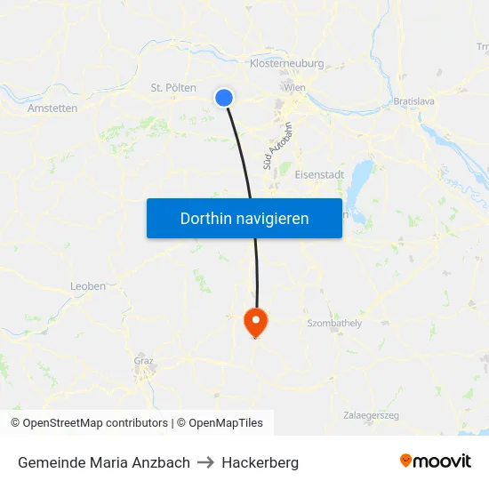Gemeinde Maria Anzbach to Hackerberg map
