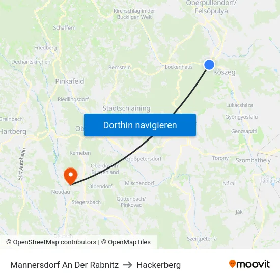 Mannersdorf An Der Rabnitz to Hackerberg map