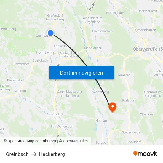 Greinbach to Hackerberg map