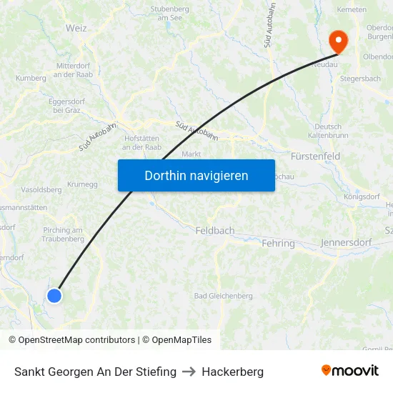 Sankt Georgen An Der Stiefing to Hackerberg map
