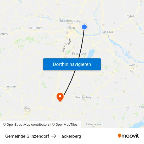 Gemeinde Glinzendorf to Hackerberg map