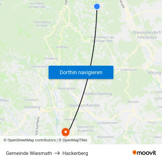 Gemeinde Wiesmath to Hackerberg map