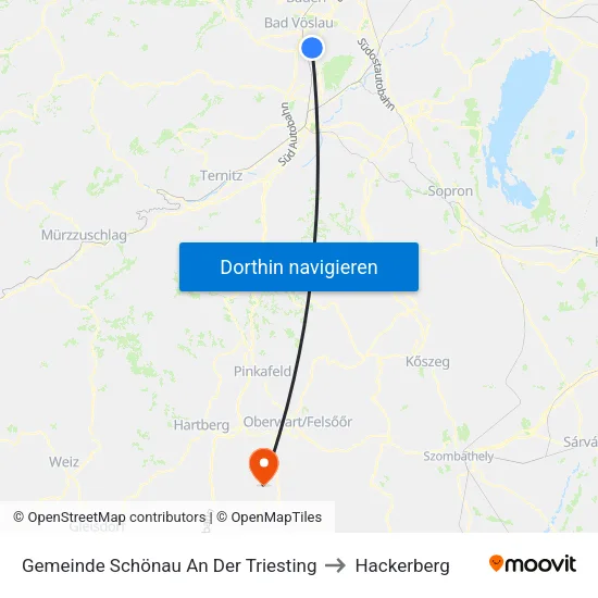 Gemeinde Schönau An Der Triesting to Hackerberg map
