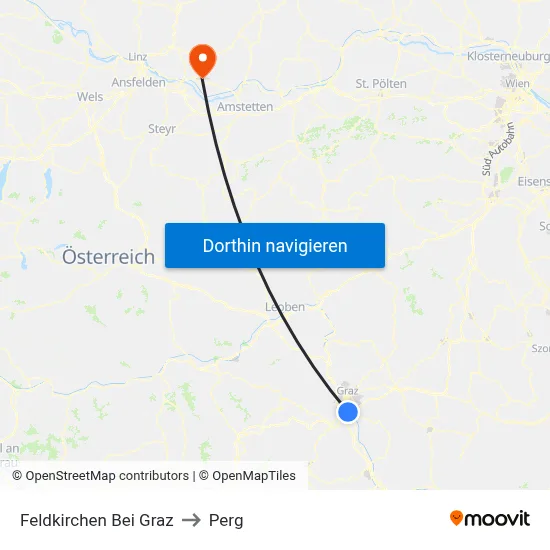 Feldkirchen Bei Graz to Perg map