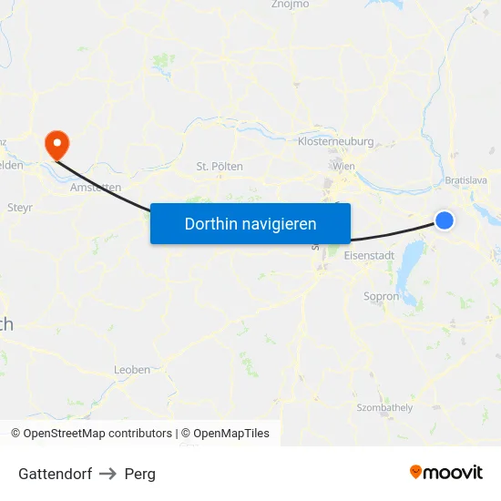 Gattendorf to Perg map
