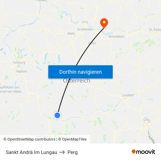 Sankt Andrä Im Lungau to Perg map