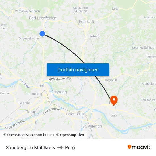 Sonnberg Im Mühlkreis to Perg map