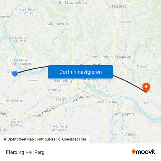 Eferding to Perg map