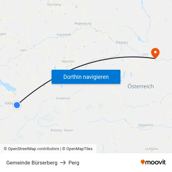 Gemeinde Bürserberg to Perg map