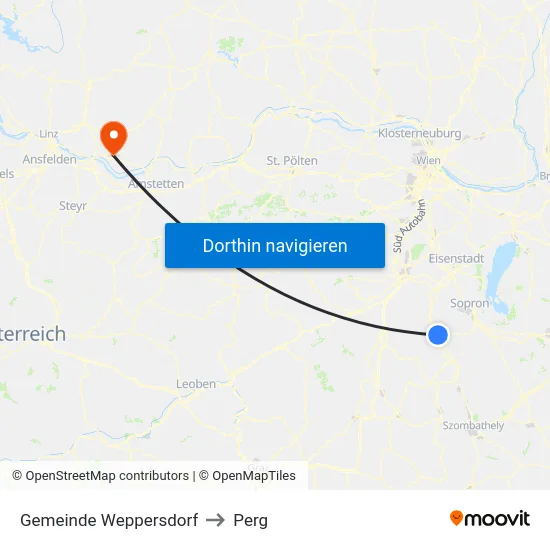 Gemeinde Weppersdorf to Perg map