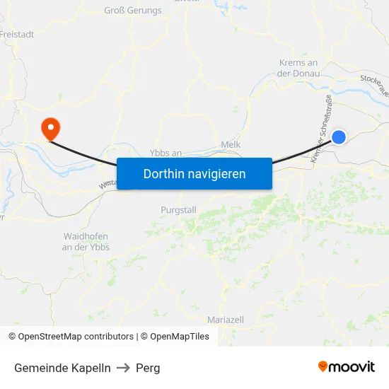 Gemeinde Kapelln to Perg map