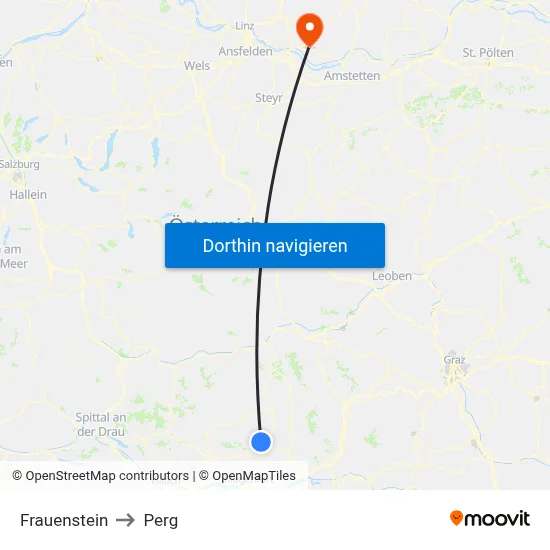 Frauenstein to Perg map