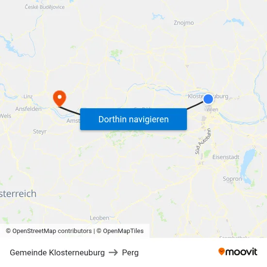 Gemeinde Klosterneuburg to Perg map