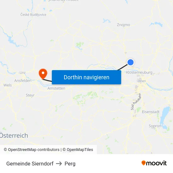 Gemeinde Sierndorf to Perg map