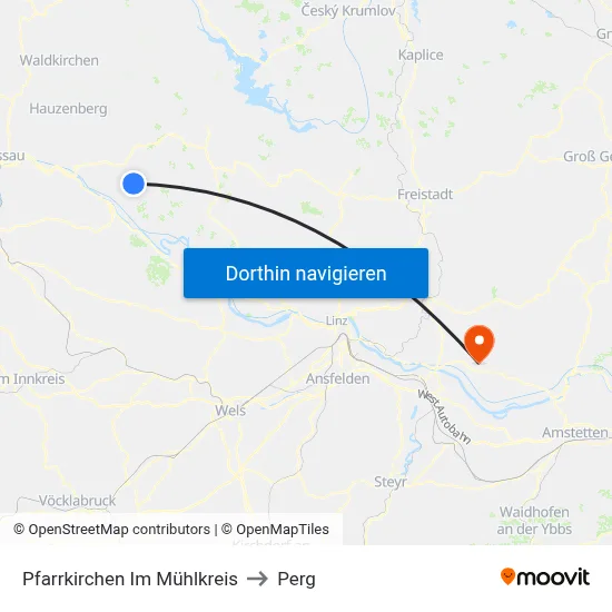 Pfarrkirchen Im Mühlkreis to Perg map