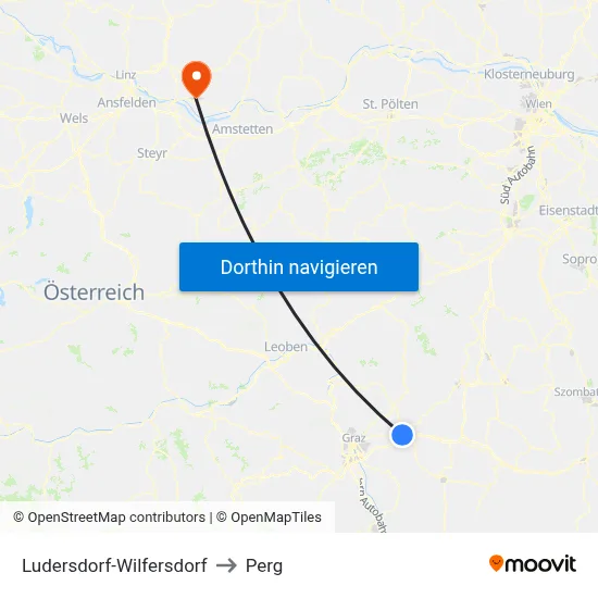 Ludersdorf-Wilfersdorf to Perg map