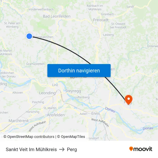 Sankt Veit Im Mühlkreis to Perg map