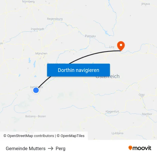 Gemeinde Mutters to Perg map