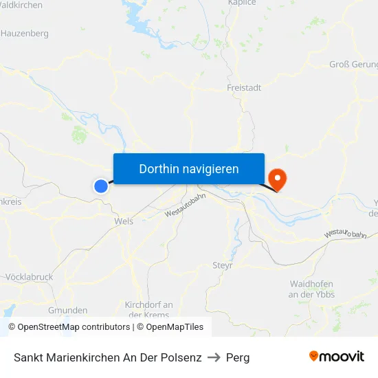 Sankt Marienkirchen An Der Polsenz to Perg map