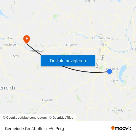 Gemeinde Großhöflein to Perg map