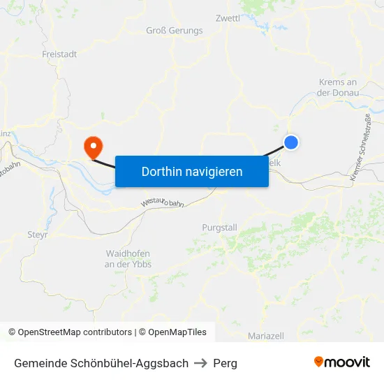 Gemeinde Schönbühel-Aggsbach to Perg map