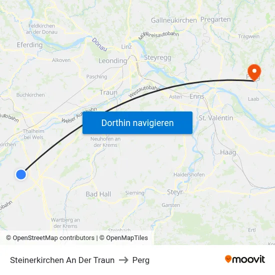 Steinerkirchen An Der Traun to Perg map